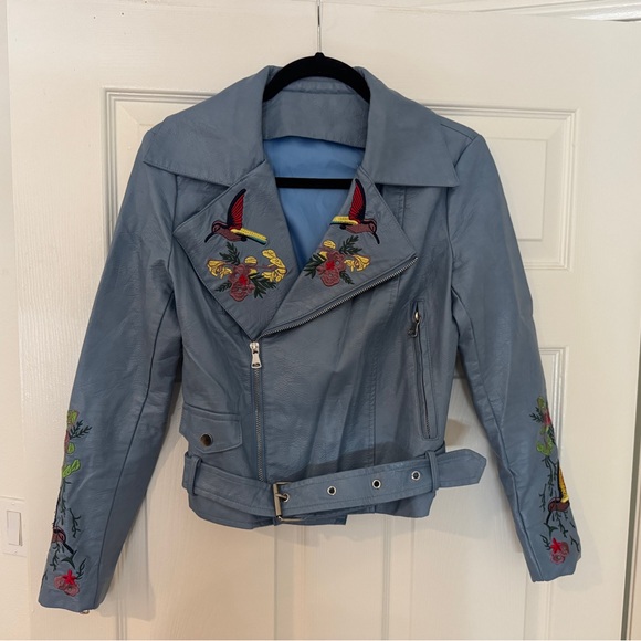 Embroidered Blue Women's Jacket - Picture 1 of 4